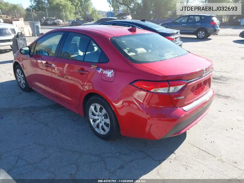 JTDEPRAE8LJ032693 2020 Toyota Corolla Le