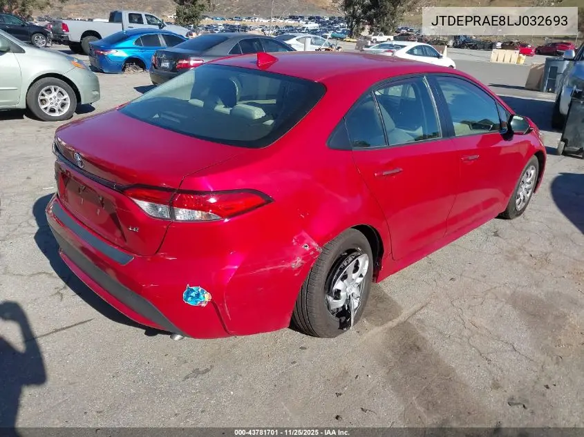 JTDEPRAE8LJ032693 2020 Toyota Corolla Le