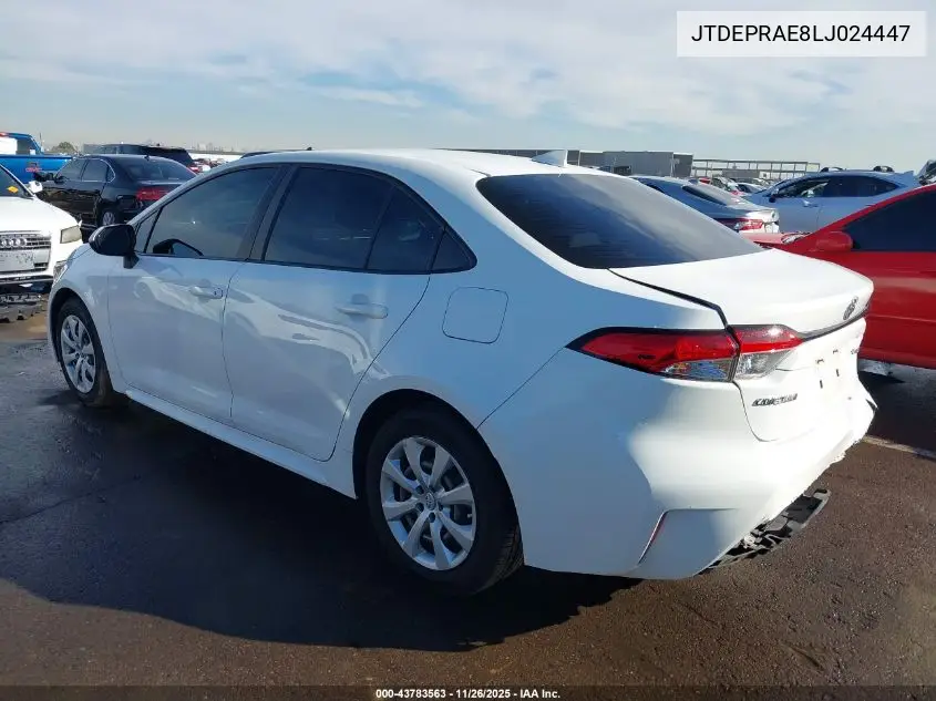 JTDEPRAE8LJ024447 2020 Toyota Corolla Le
