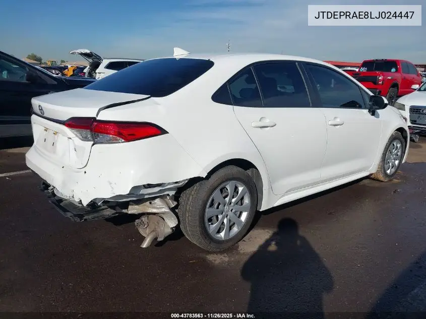JTDEPRAE8LJ024447 2020 Toyota Corolla Le
