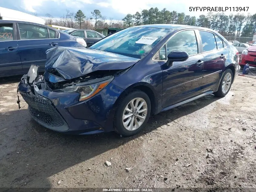 5YFVPRAE8LP113947 2020 Toyota Corolla Le