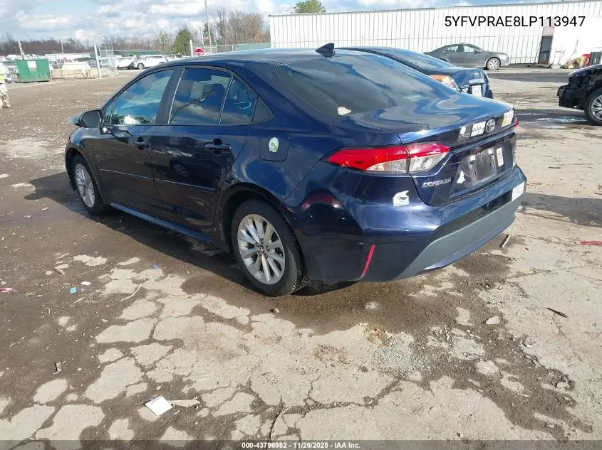 5YFVPRAE8LP113947 2020 Toyota Corolla Le