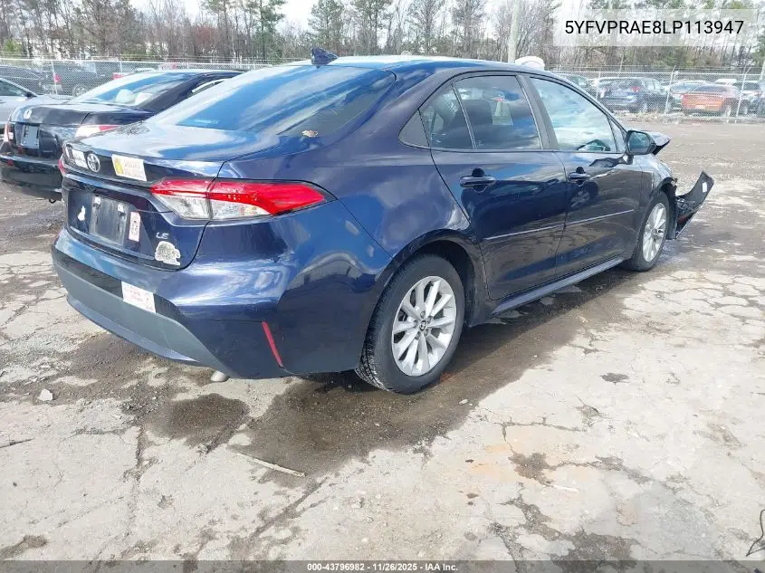 5YFVPRAE8LP113947 2020 Toyota Corolla Le