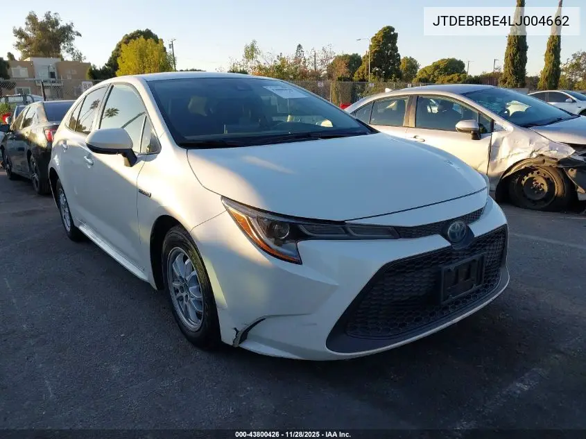 JTDEBRBE4LJ004662 2020 Toyota Corolla Hybrid Le
