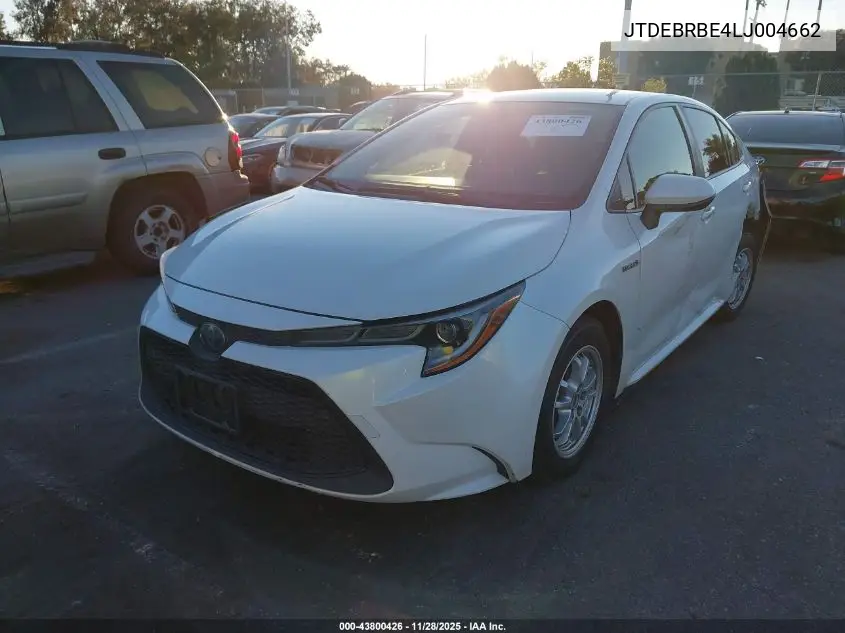 JTDEBRBE4LJ004662 2020 Toyota Corolla Hybrid Le