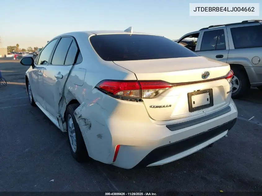 JTDEBRBE4LJ004662 2020 Toyota Corolla Hybrid Le
