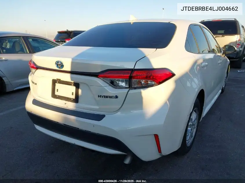JTDEBRBE4LJ004662 2020 Toyota Corolla Hybrid Le