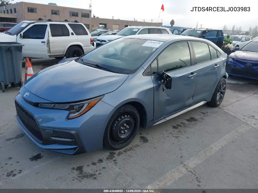 JTDS4RCE3LJ003983 2020 Toyota Corolla Se