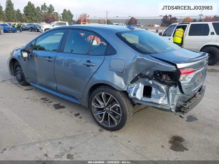 JTDS4RCE3LJ003983 2020 Toyota Corolla Se