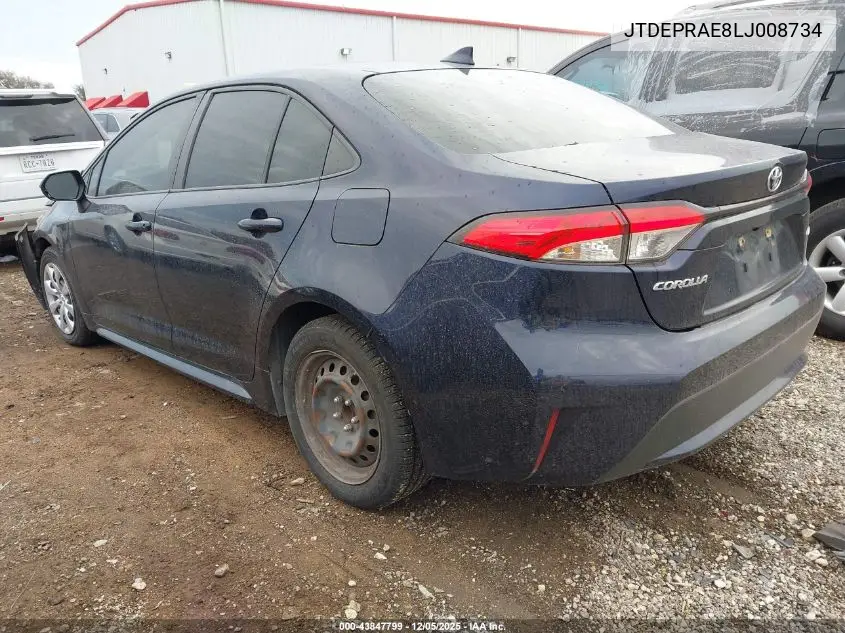 JTDEPRAE8LJ008734 2020 Toyota Corolla Le