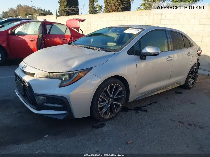 5YFP4RCE1LP016460 2020 Toyota Corolla Se