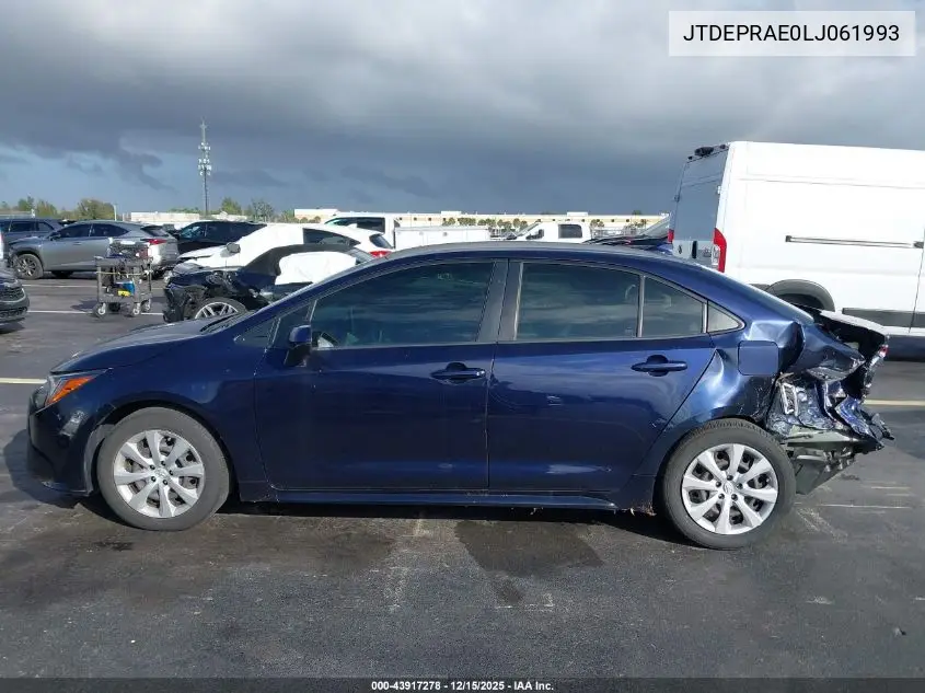 JTDEPRAE0LJ061993 2020 Toyota Corolla Le