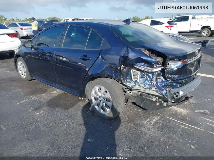 JTDEPRAE0LJ061993 2020 Toyota Corolla Le