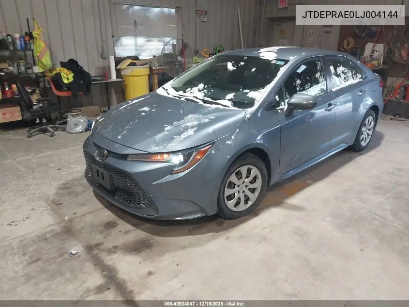 JTDEPRAE0LJ004144 2020 Toyota Corolla Le