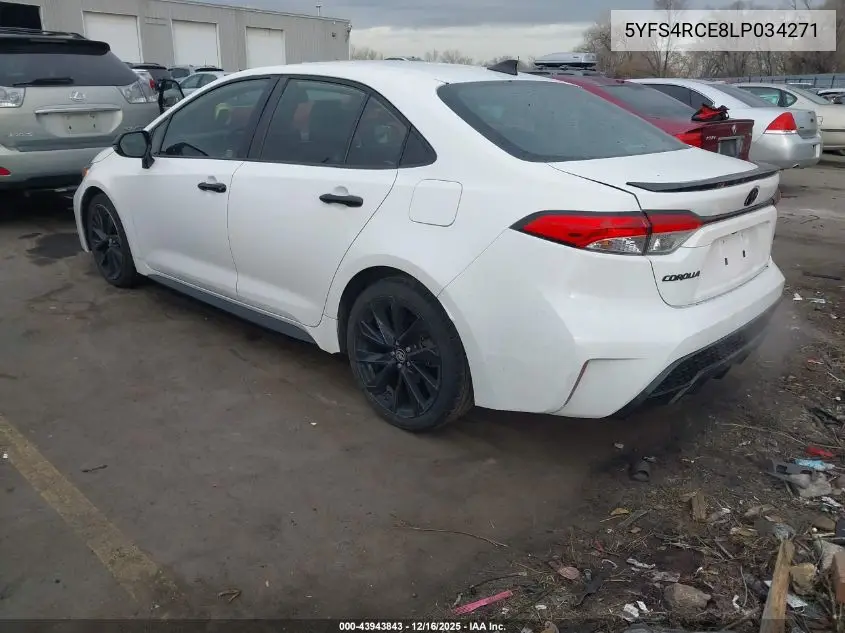 5YFS4RCE8LP034271 2020 Toyota Corolla Se Nightshade Edition