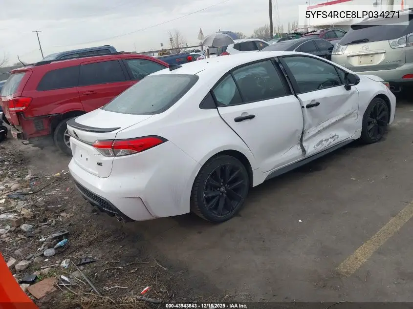 5YFS4RCE8LP034271 2020 Toyota Corolla Se Nightshade Edition