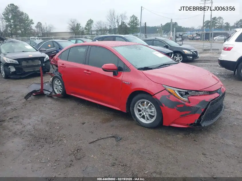 JTDEBRBE7LJ006356 2020 Toyota Corolla Hybrid Le
