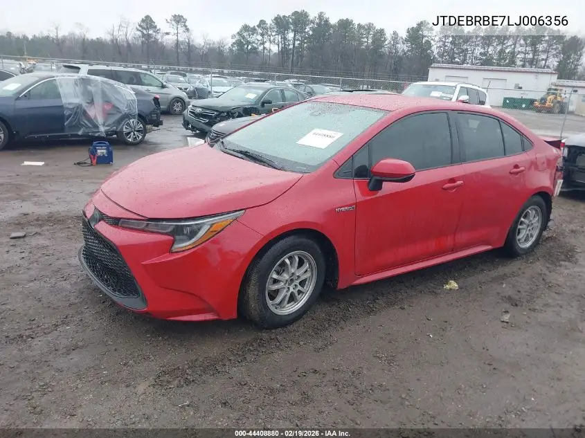 JTDEBRBE7LJ006356 2020 Toyota Corolla Hybrid Le