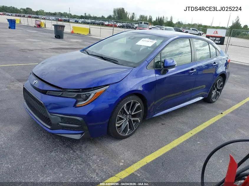 JTDS4RCE3LJ025224 2020 Toyota Corolla Se