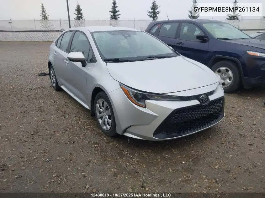 5YFBPMBE8MP261134 2021 Toyota Corolla Le