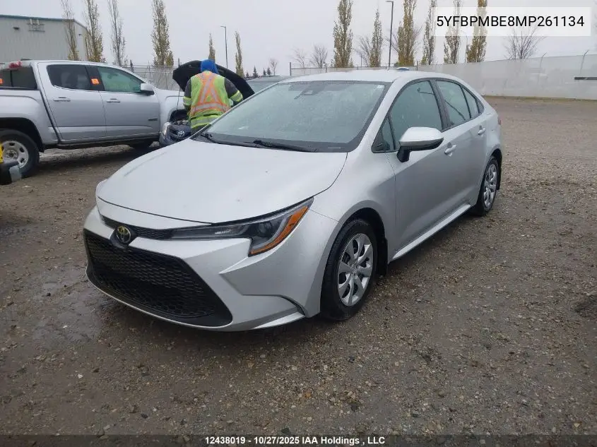 5YFBPMBE8MP261134 2021 Toyota Corolla Le