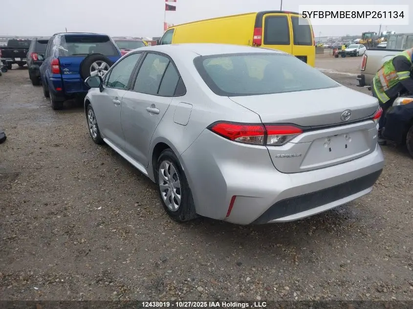 5YFBPMBE8MP261134 2021 Toyota Corolla Le