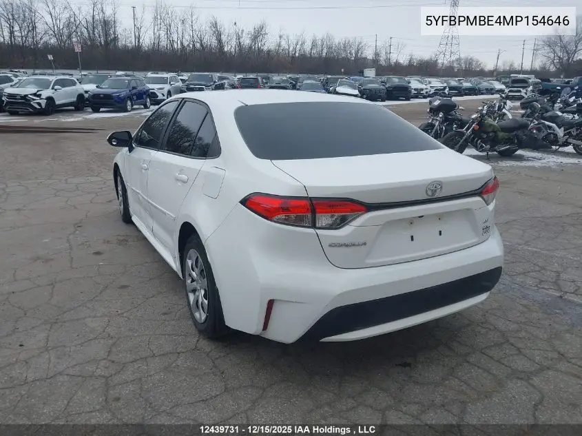 5YFBPMBE4MP154646 2021 Toyota Corolla
