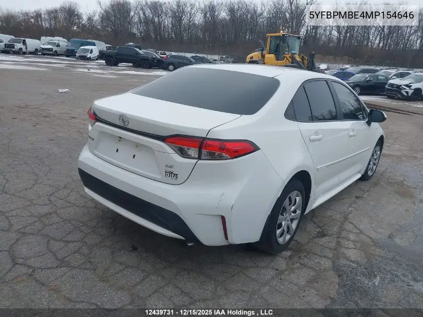 5YFBPMBE4MP154646 2021 Toyota Corolla