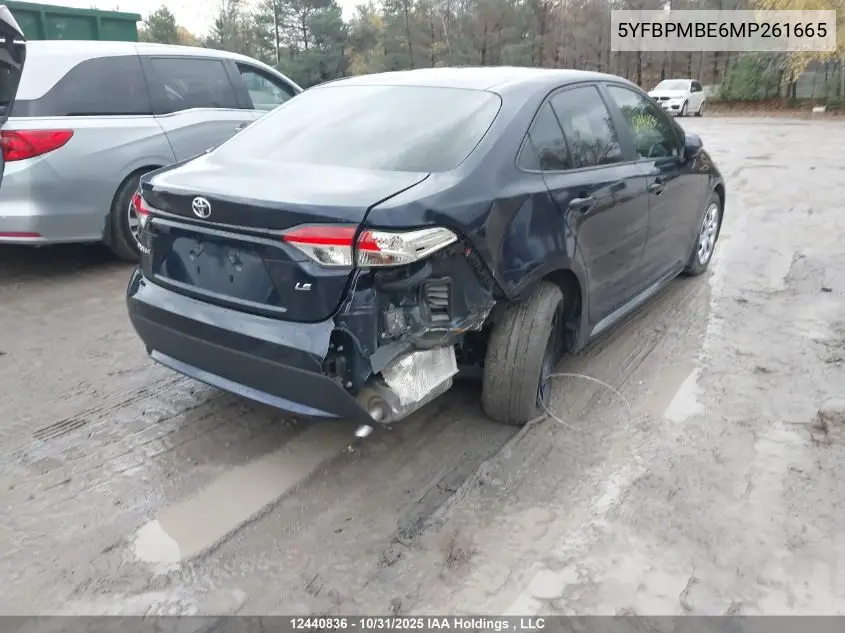 5YFBPMBE6MP261665 2021 Toyota Corolla Le