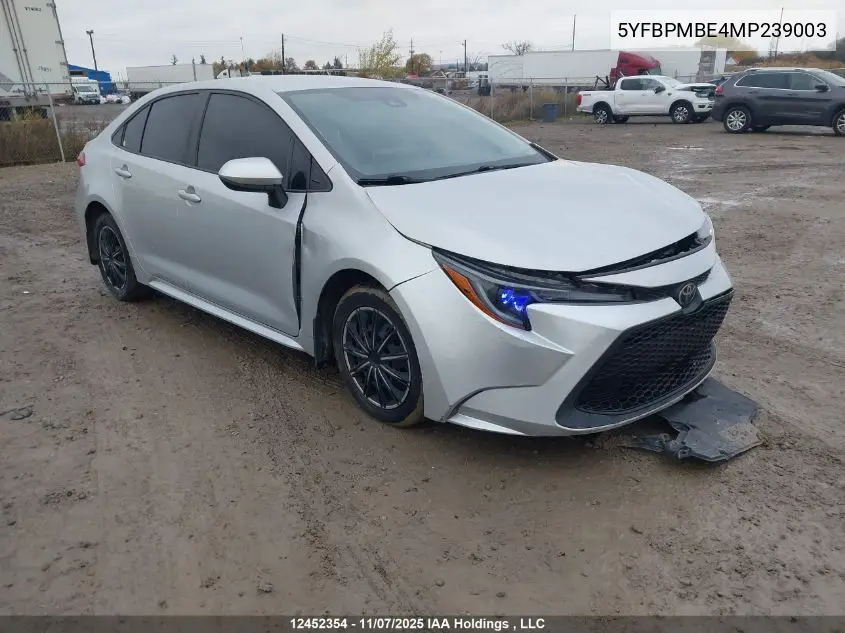 5YFBPMBE4MP239003 2021 Toyota Corolla Le