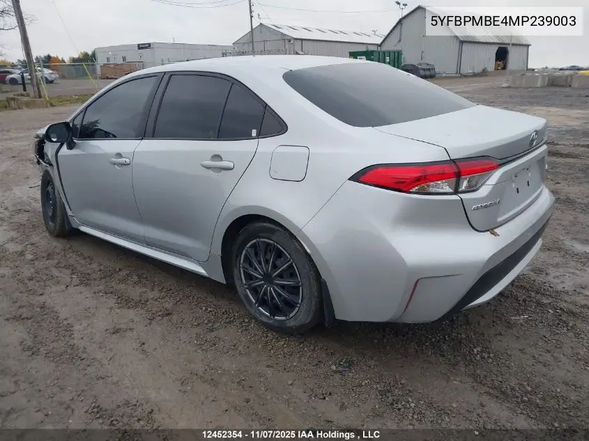 5YFBPMBE4MP239003 2021 Toyota Corolla Le