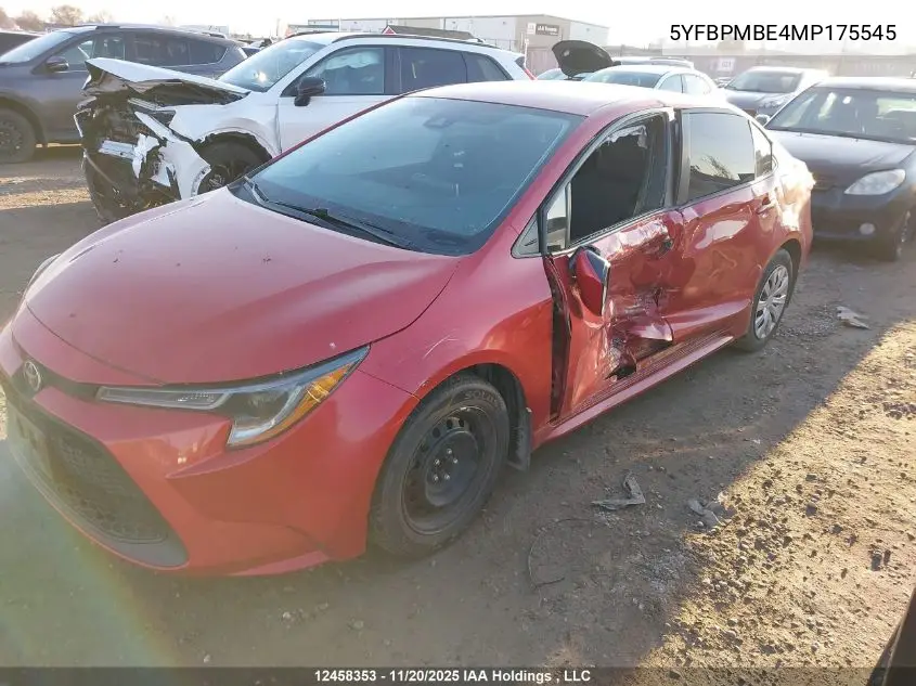 5YFBPMBE4MP175545 2021 Toyota Corolla Le