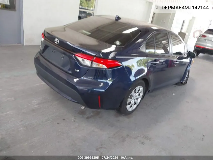 JTDEPMAE4MJ142144 2021 Toyota Corolla Le