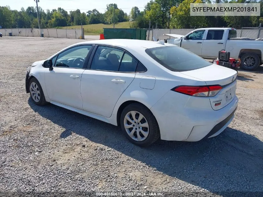 5YFEPMAEXMP201841 2021 Toyota Corolla Le