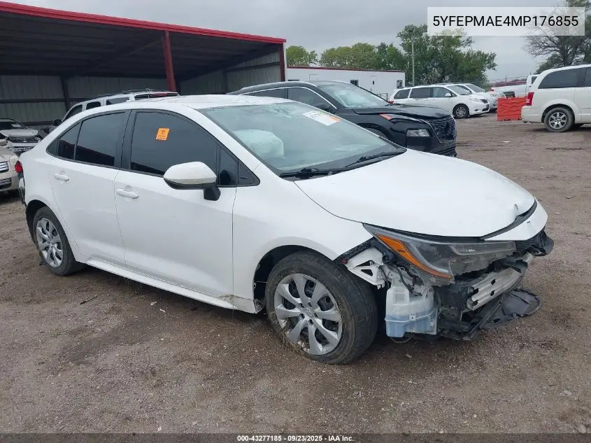 5YFEPMAE4MP176855 2021 Toyota Corolla Le