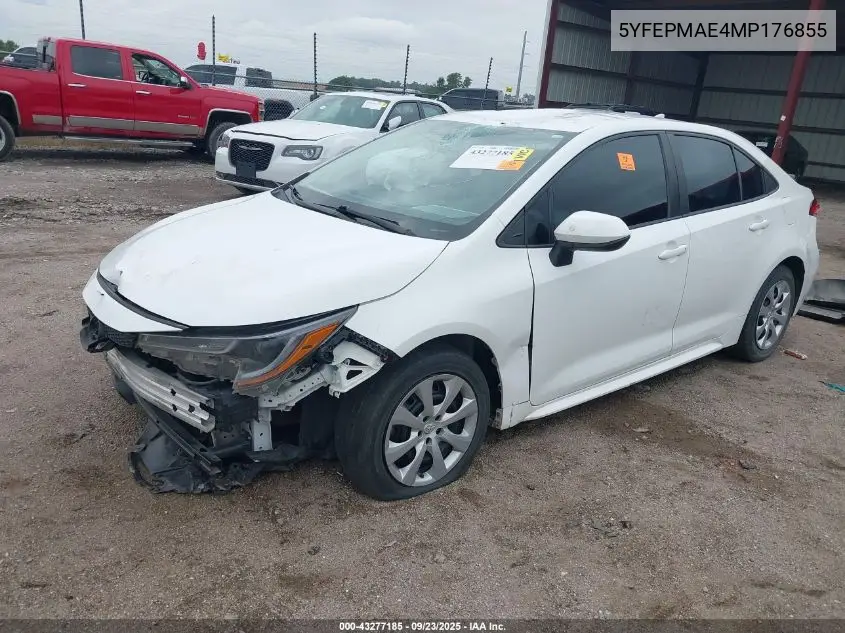 5YFEPMAE4MP176855 2021 Toyota Corolla Le