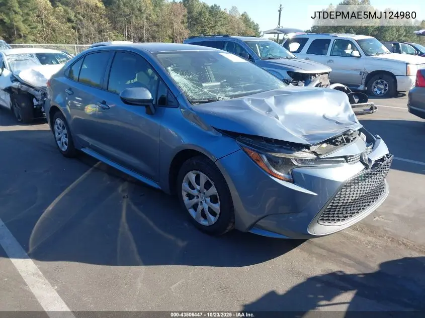 JTDEPMAE5MJ124980 2021 Toyota Corolla Le