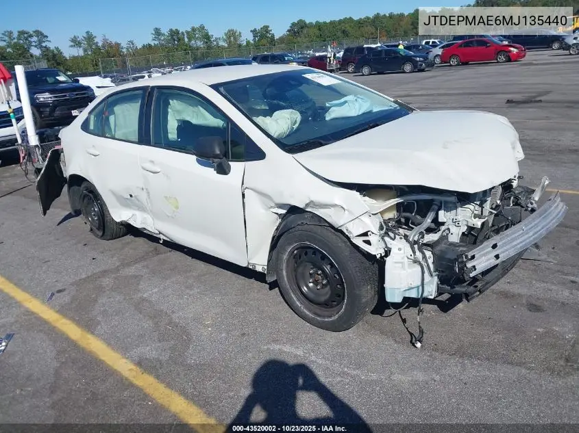 JTDEPMAE6MJ135440 2021 Toyota Corolla Le