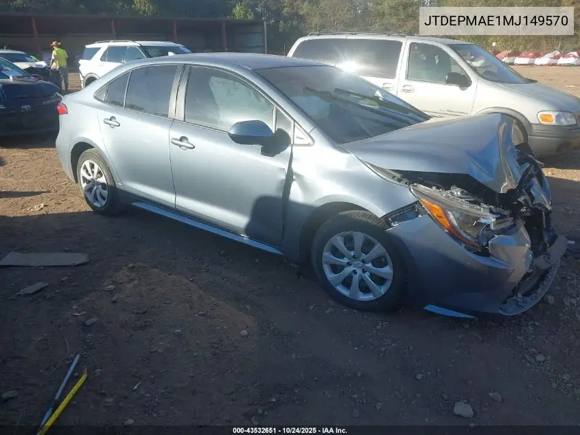 JTDEPMAE1MJ149570 2021 Toyota Corolla Le