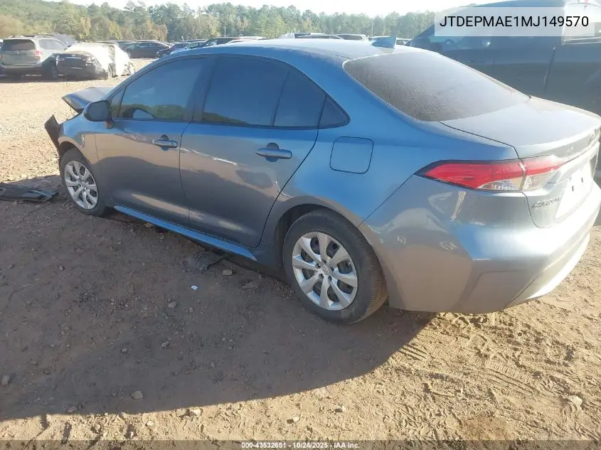 JTDEPMAE1MJ149570 2021 Toyota Corolla Le