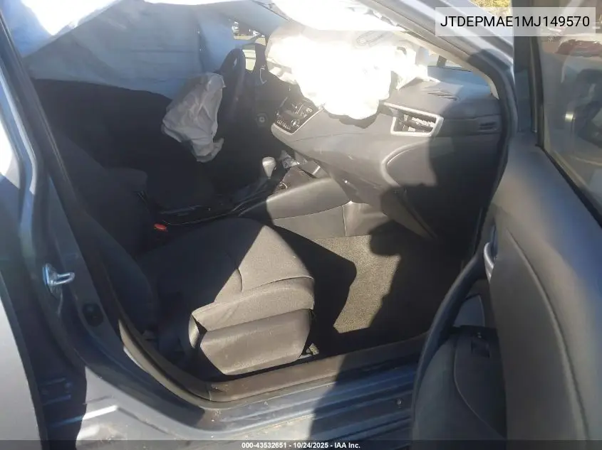 JTDEPMAE1MJ149570 2021 Toyota Corolla Le