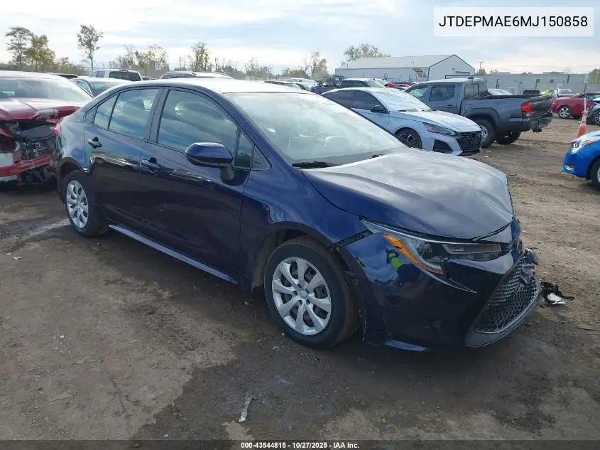 JTDEPMAE6MJ150858 2021 Toyota Corolla Le