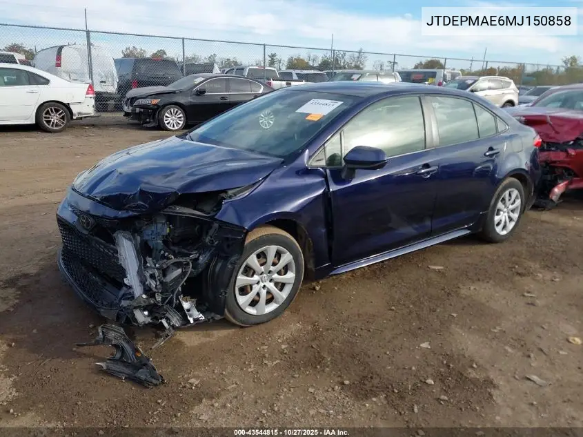 JTDEPMAE6MJ150858 2021 Toyota Corolla Le