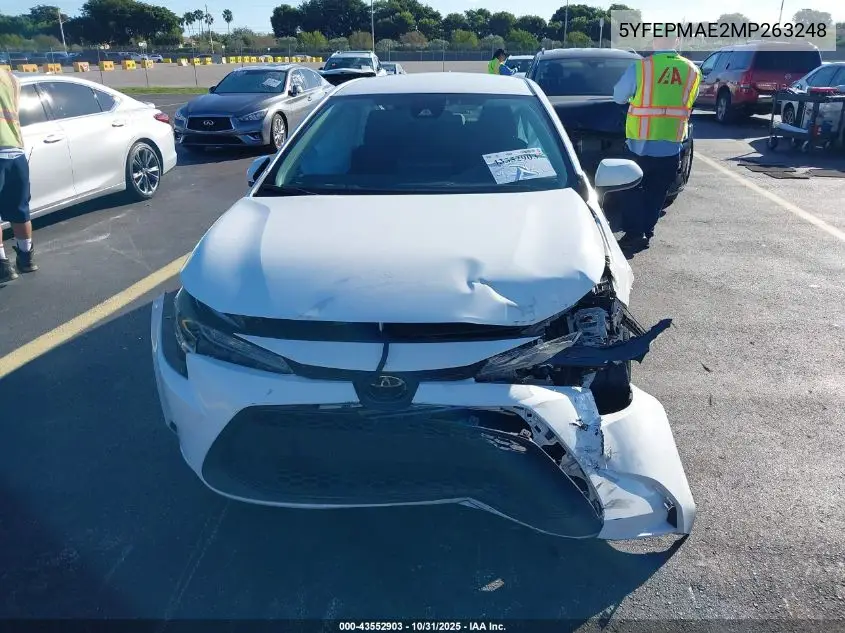 5YFEPMAE2MP263248 2021 Toyota Corolla Le
