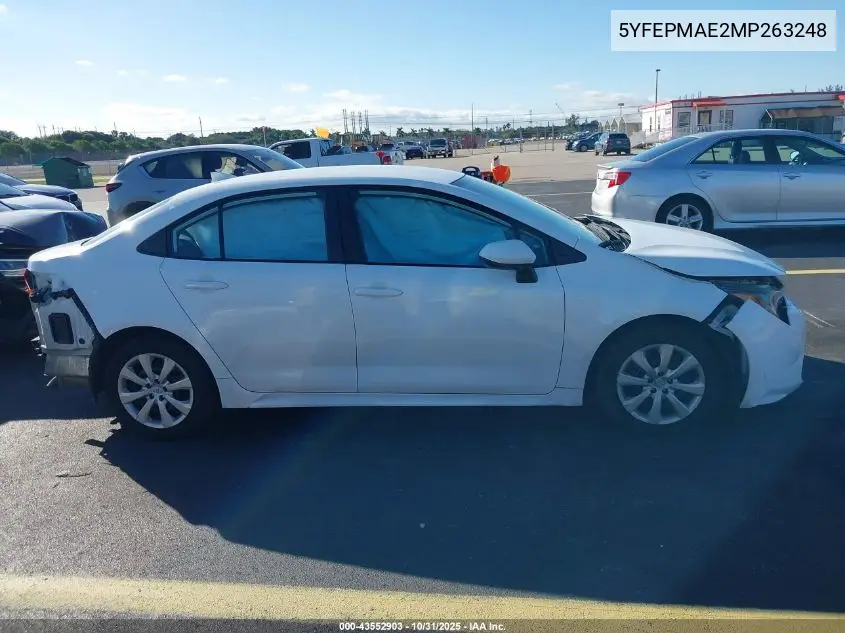 5YFEPMAE2MP263248 2021 Toyota Corolla Le