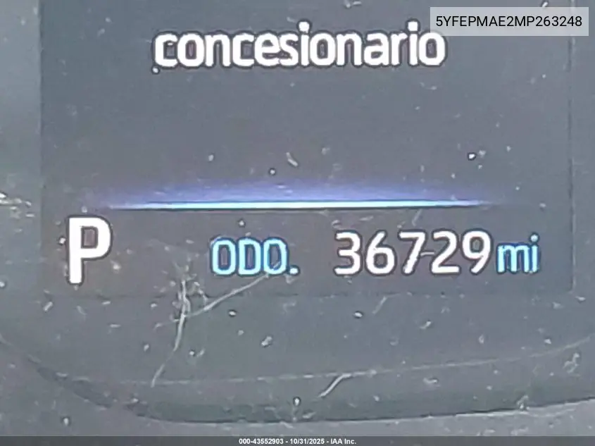 5YFEPMAE2MP263248 2021 Toyota Corolla Le