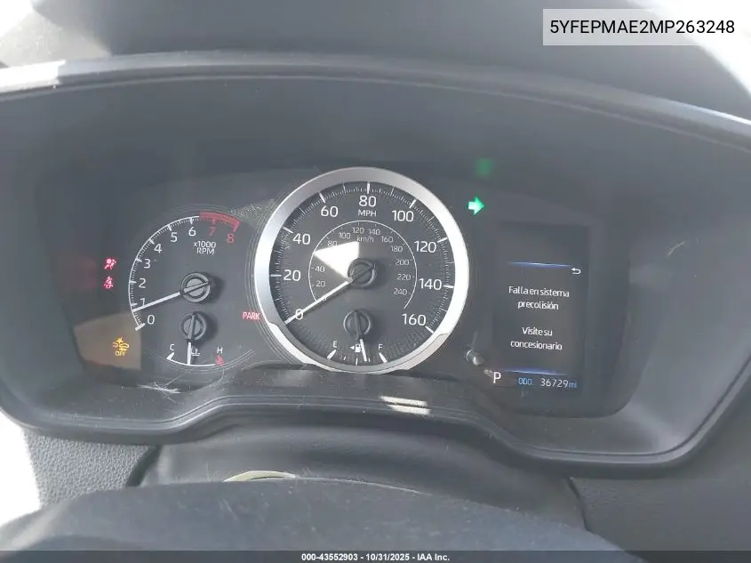 5YFEPMAE2MP263248 2021 Toyota Corolla Le