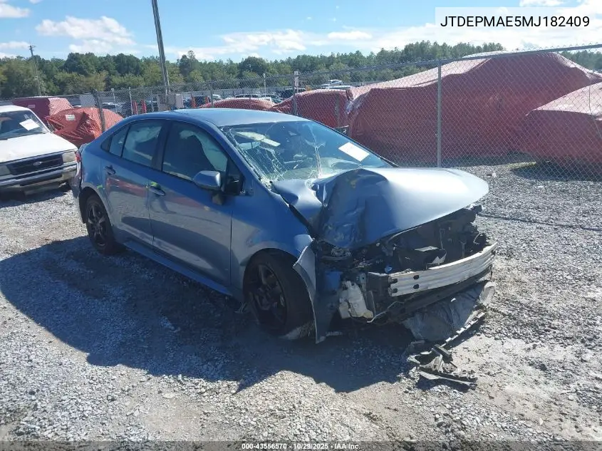JTDEPMAE5MJ182409 2021 Toyota Corolla Le