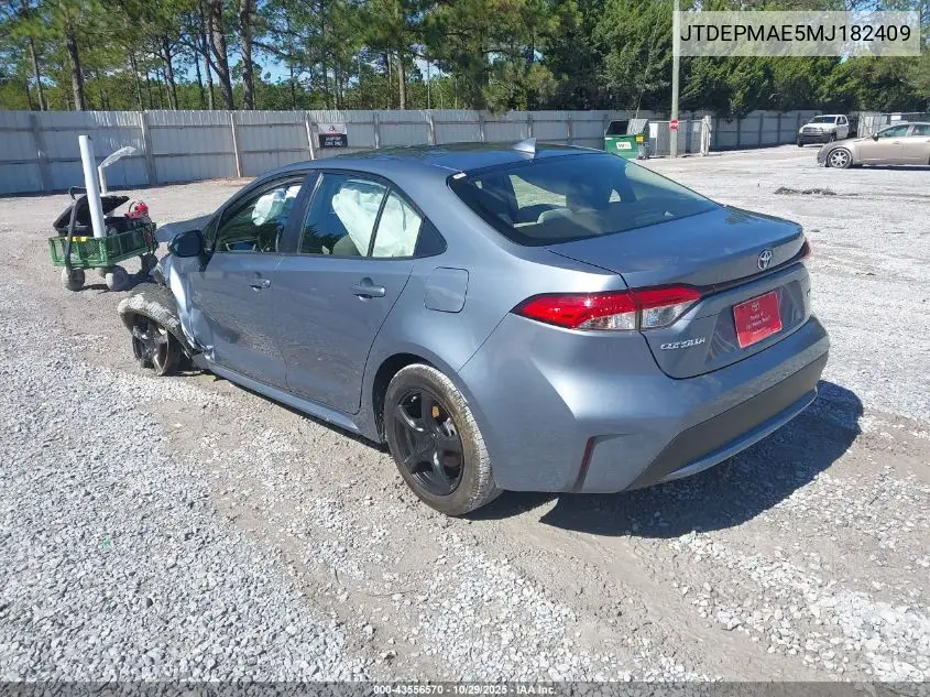 JTDEPMAE5MJ182409 2021 Toyota Corolla Le