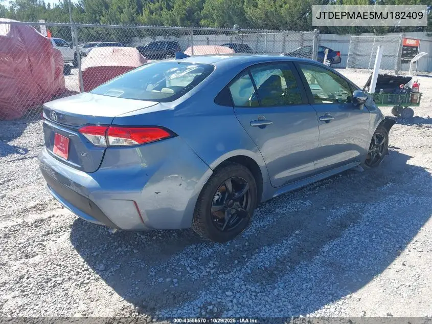 JTDEPMAE5MJ182409 2021 Toyota Corolla Le
